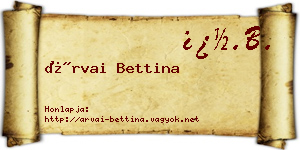 Árvai Bettina névjegykártya