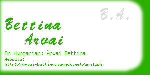 bettina arvai business card